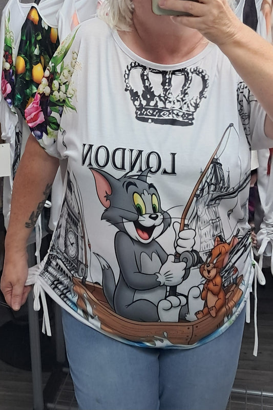 Weiche Viskose T-Shirt mit Motiv bis 46 tragbar