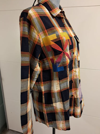 Sonesta Karo Hemd mit Strass Gr. XS - L