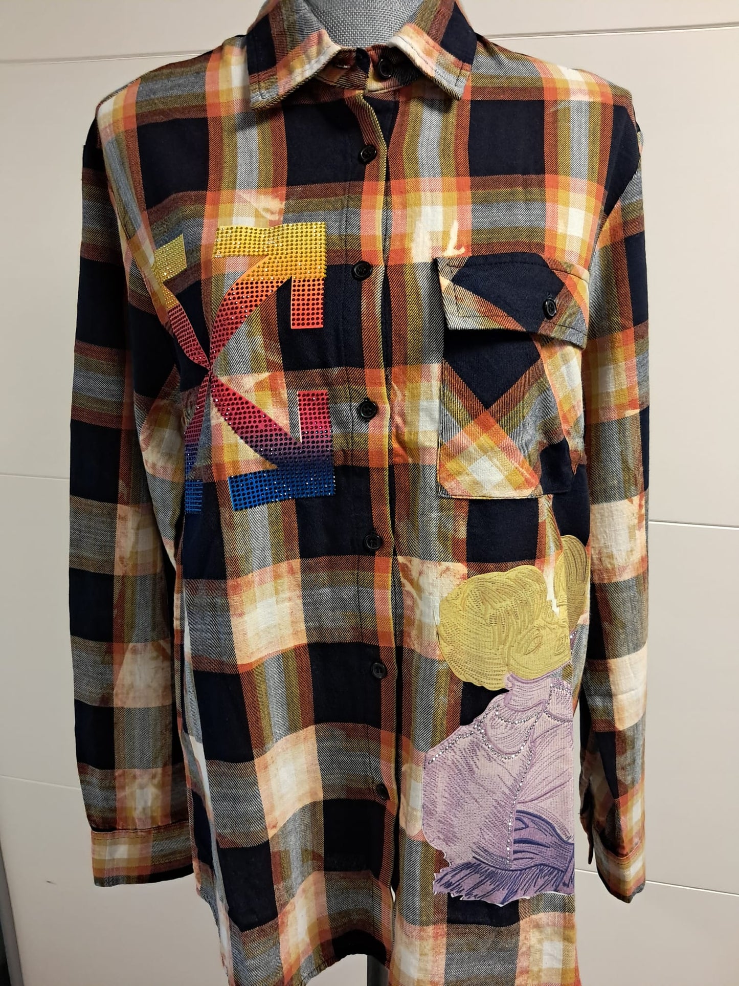 Sonesta Karo Hemd mit Strass Gr. XS - L