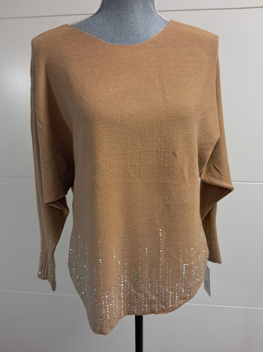 Feinstrick Pullover  mit Strasssteinen