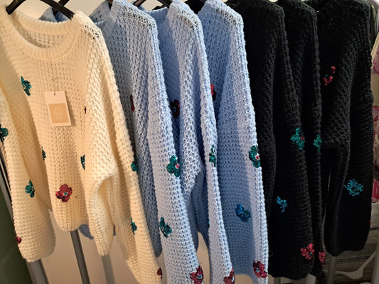 Grob Strick Pullover mit Pailletten