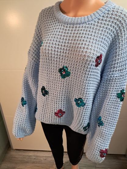 Grob Strick Pullover mit Pailletten