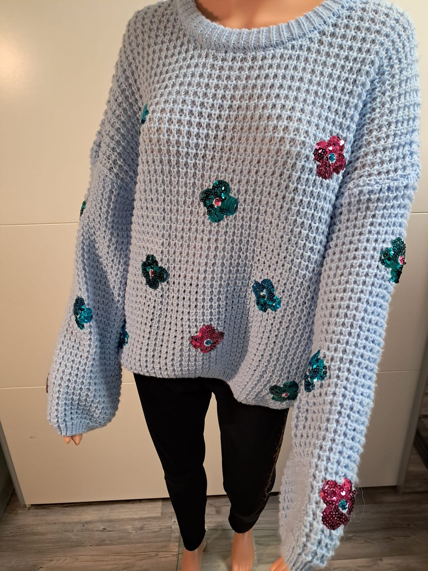 Grob Strick Pullover mit Pailletten