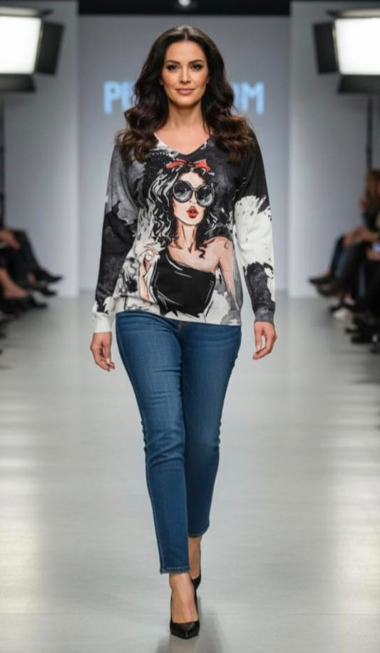 Missy Feinstrick Pullover mit Strass