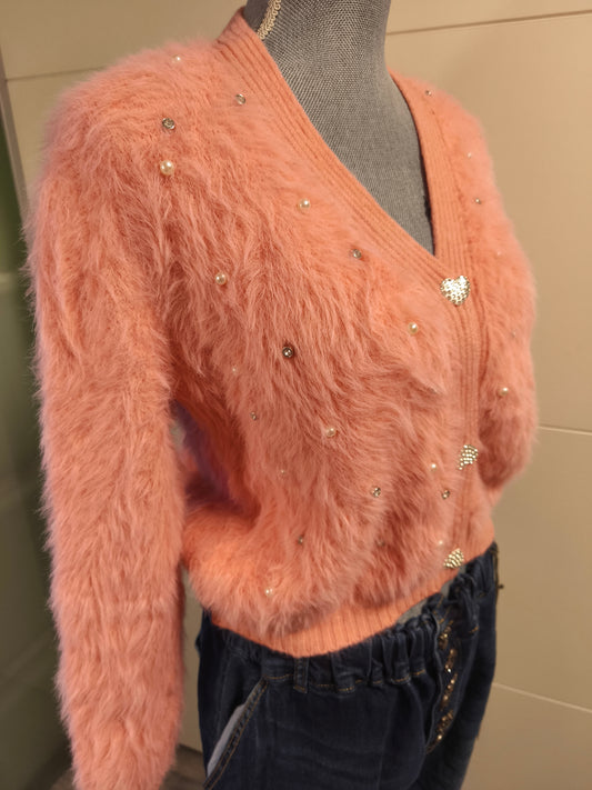 Flauschig weicher Strick Pullover/Jacke