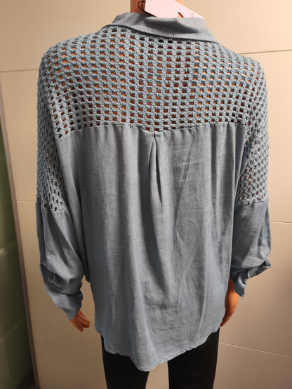 Loch Blusenhemd mit Strass