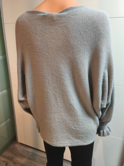 Feinstrick Pullover mit Volants bis 44 Tragbar