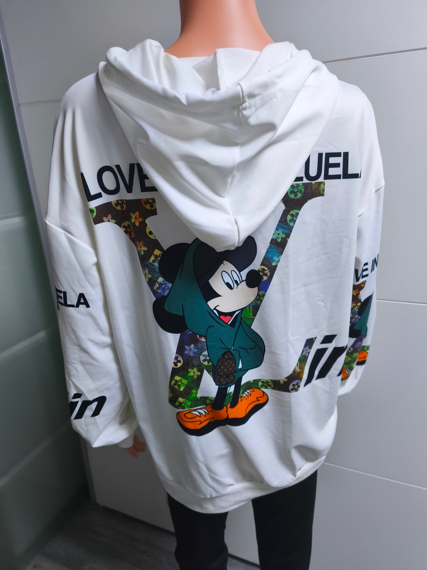 Rose Kapuzen Sweatshirt bis 44 tragbar