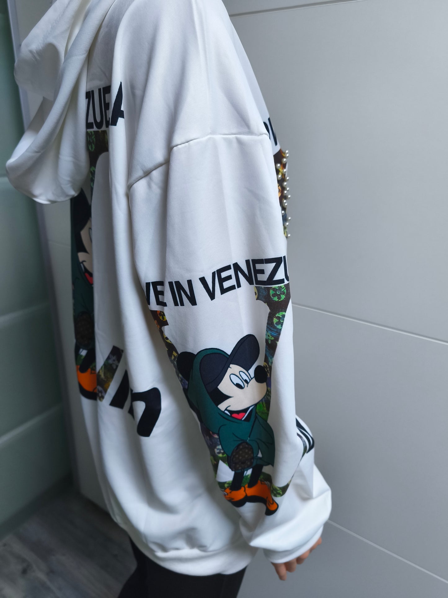 Rose Kapuzen Sweatshirt bis 44 tragbar