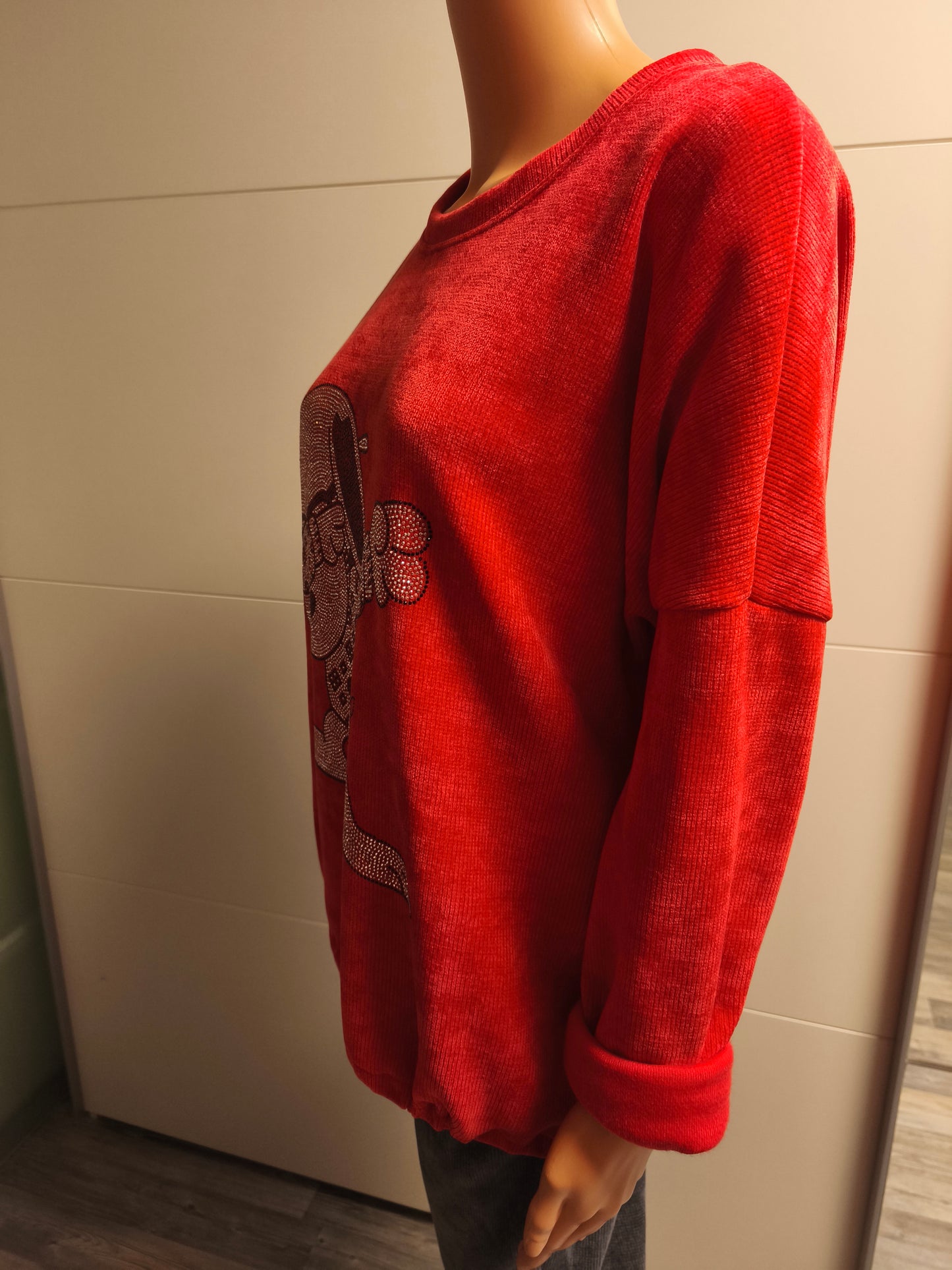 Feincord Pullover mit Strass bis 42/44 tragbar