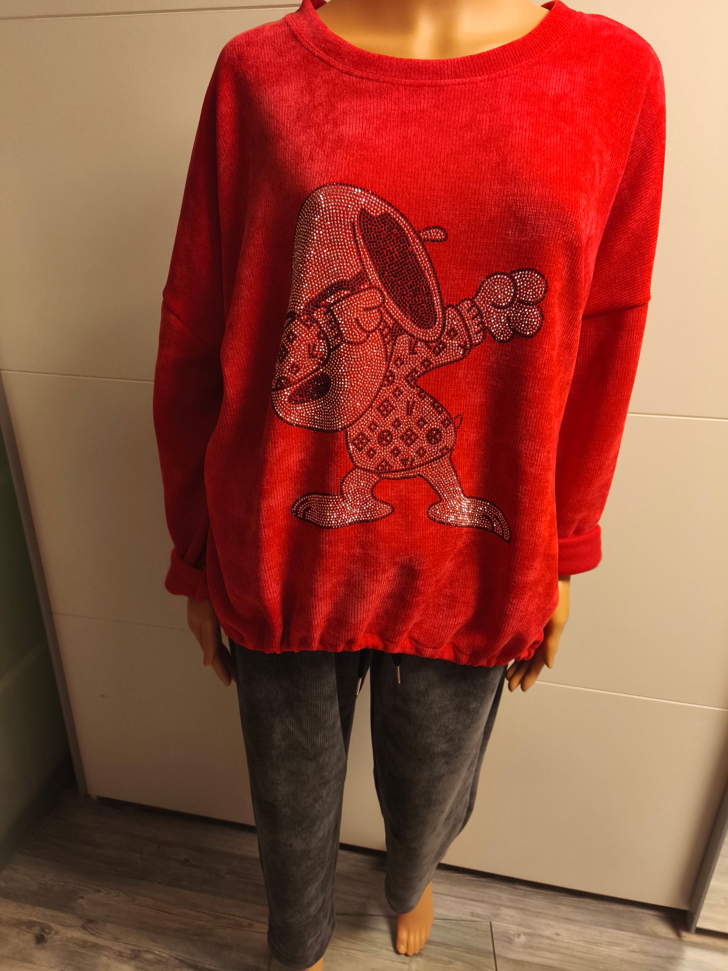 Feincord Pullover mit Strass bis 42/44 tragbar