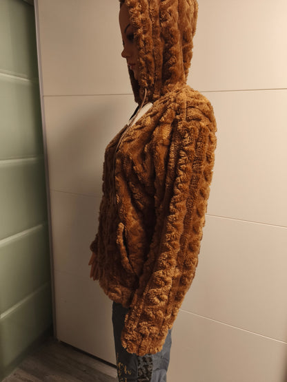 Kuschelweiche Kapuzen Jacke Mila bis Gr. M/L tragbar