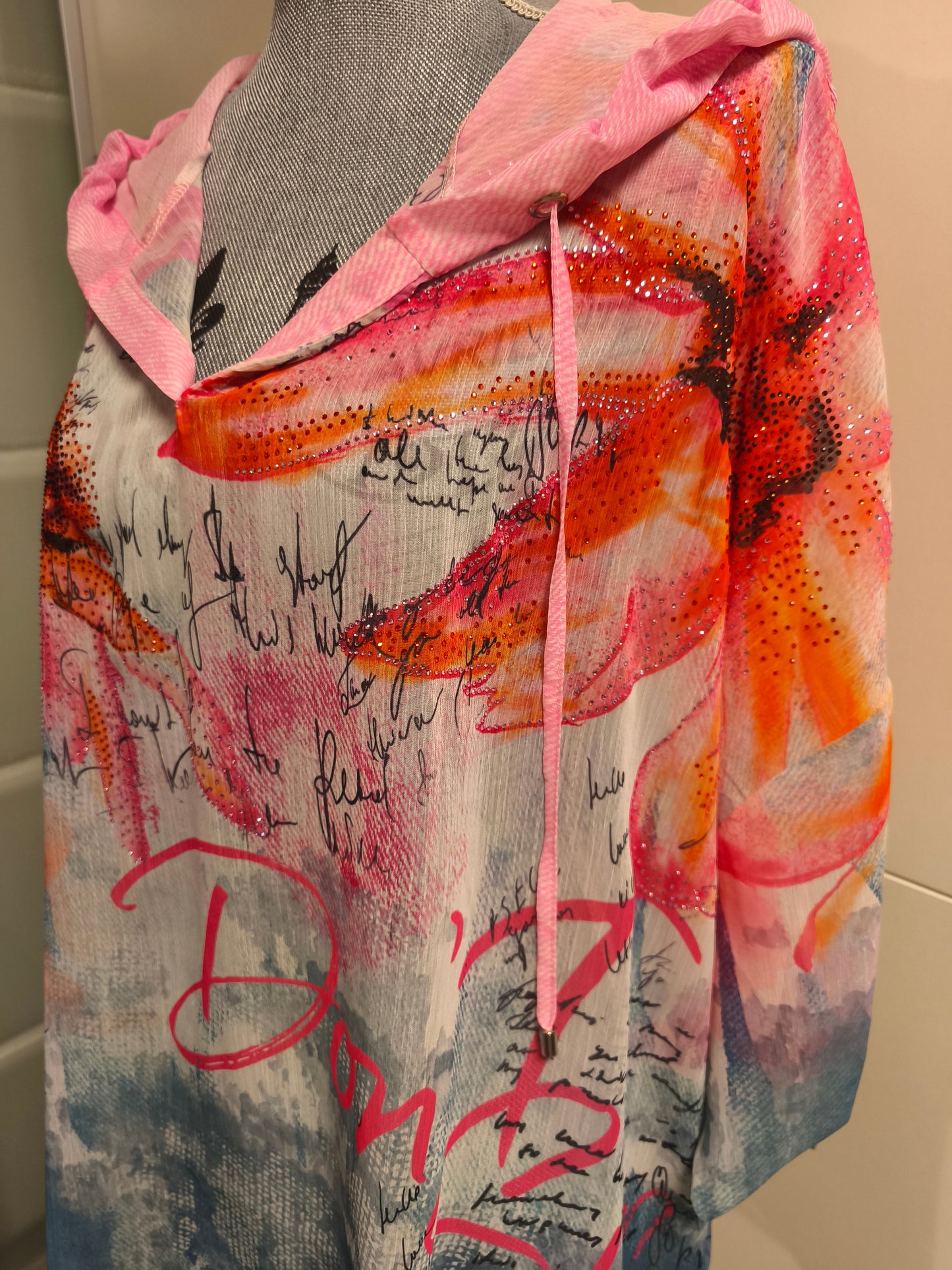 Missy Bluse mit Kapuze bis Gr. 46 locker tragbar