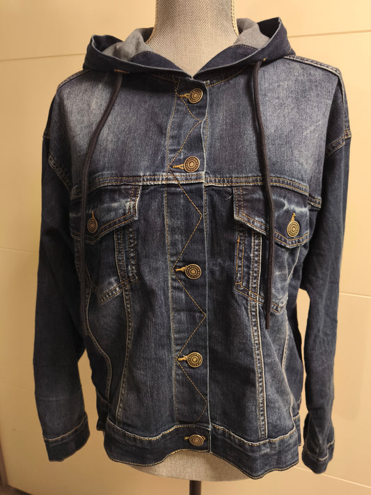 Jeans Jacke mit Kapuze XL