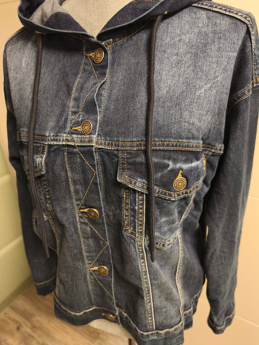 Jeans Jacke mit Kapuze XL