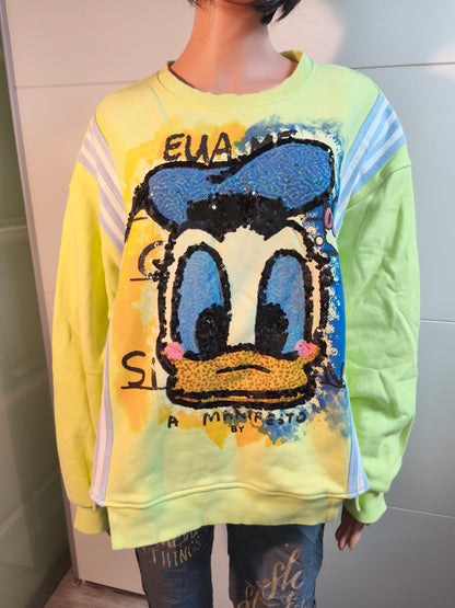 Hochwertiges Sweatshirt Ente bis Gr. 48 tragbar