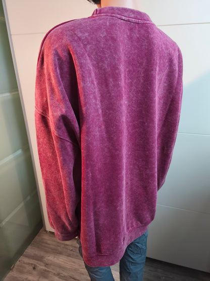 Sweatshirt mit Druck und Strasssteinen bis 48 tragbar