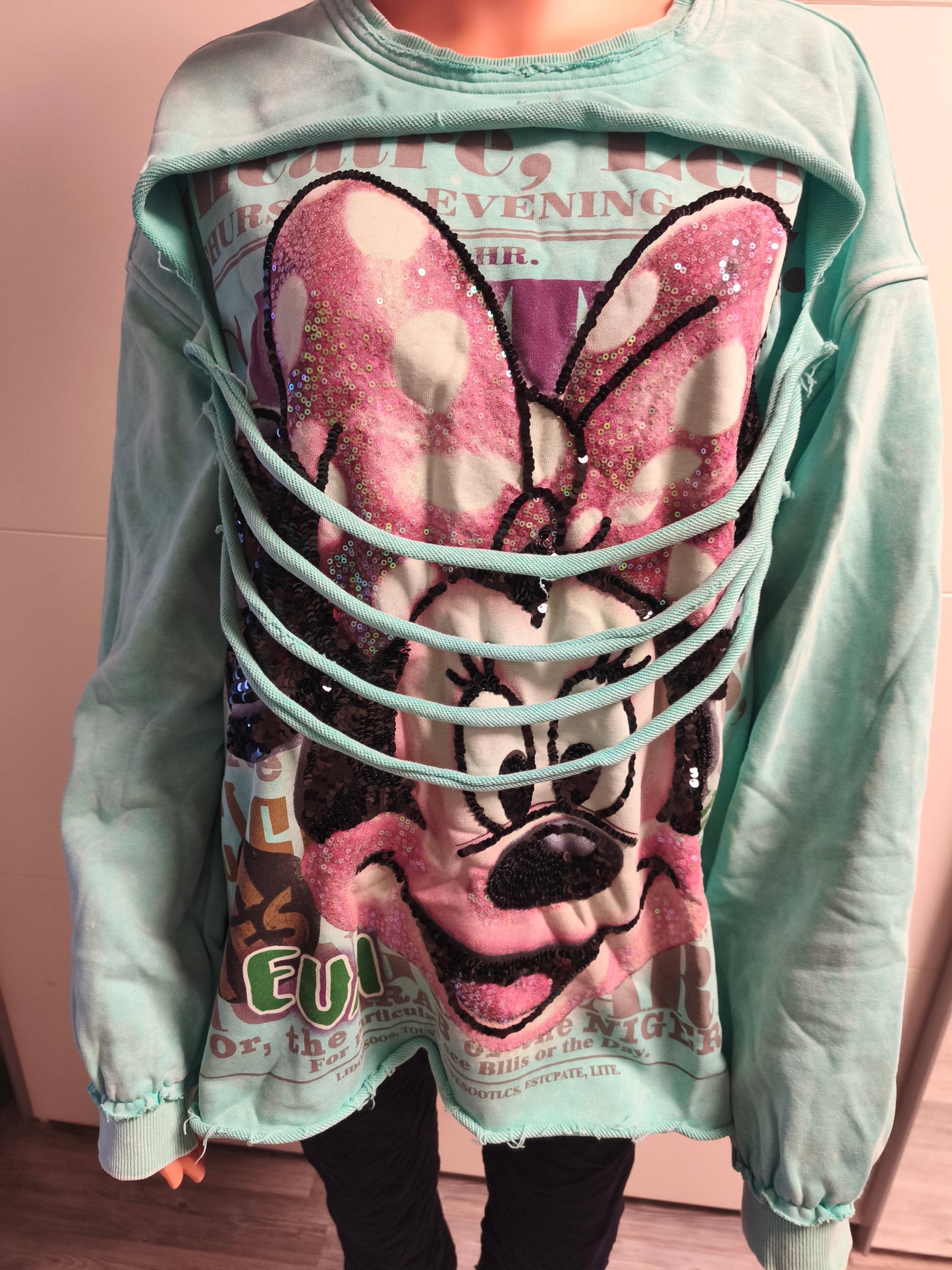 Leichtes Sweatshirt Motiv in Mint