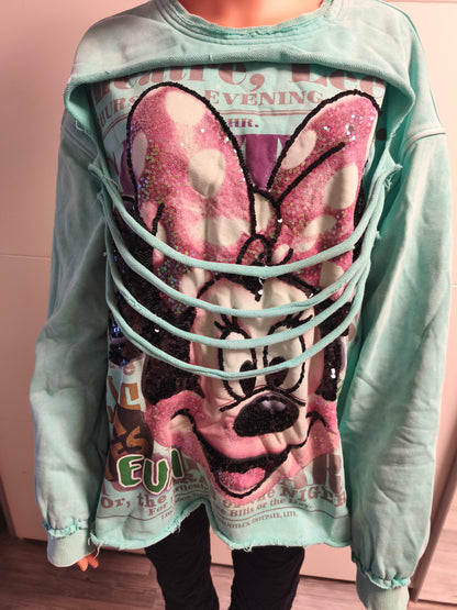 Leichtes Sweatshirt Motiv in Mint