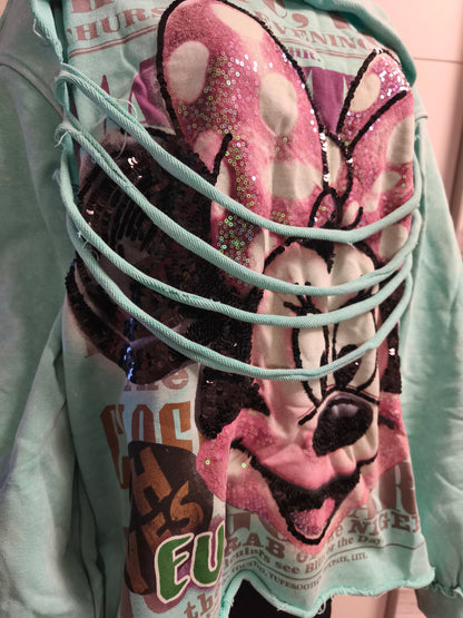 Leichtes Sweatshirt Motiv in Mint