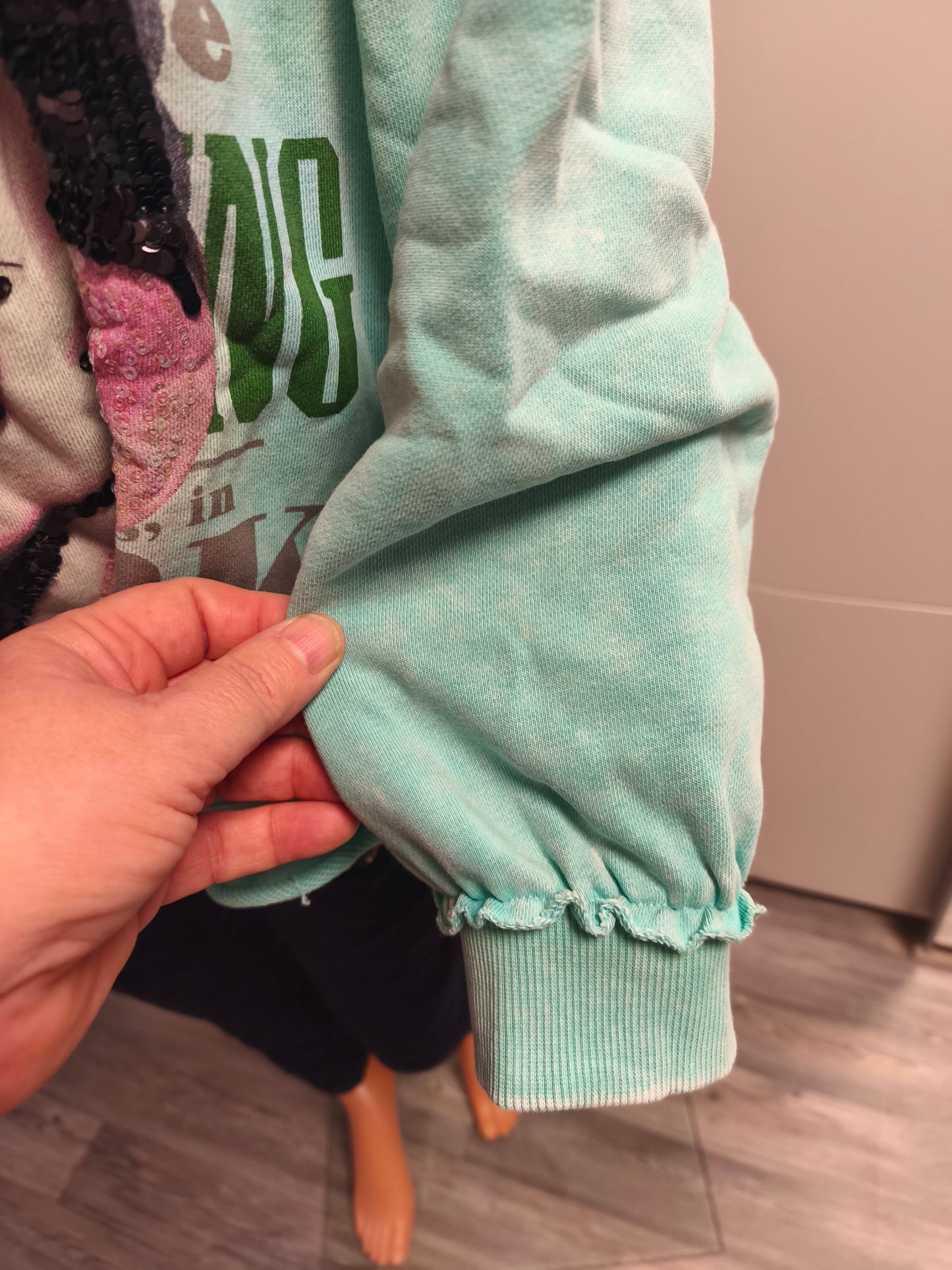 Leichtes Sweatshirt Motiv in Mint