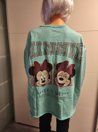 Leichtes Sweatshirt Motiv in Mint