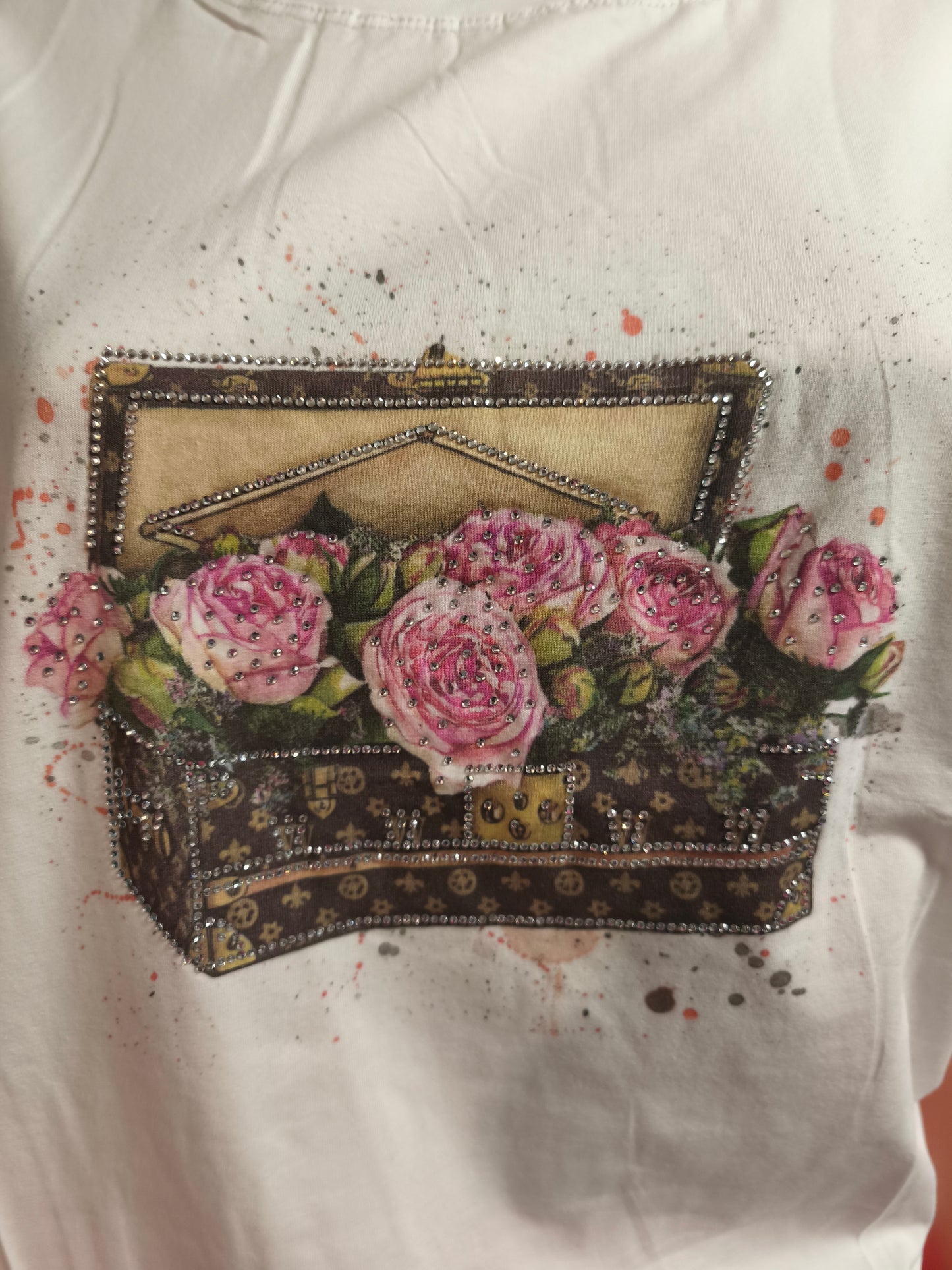 T-Shirt Koffer mit Strass bis Größe 40 tragbar