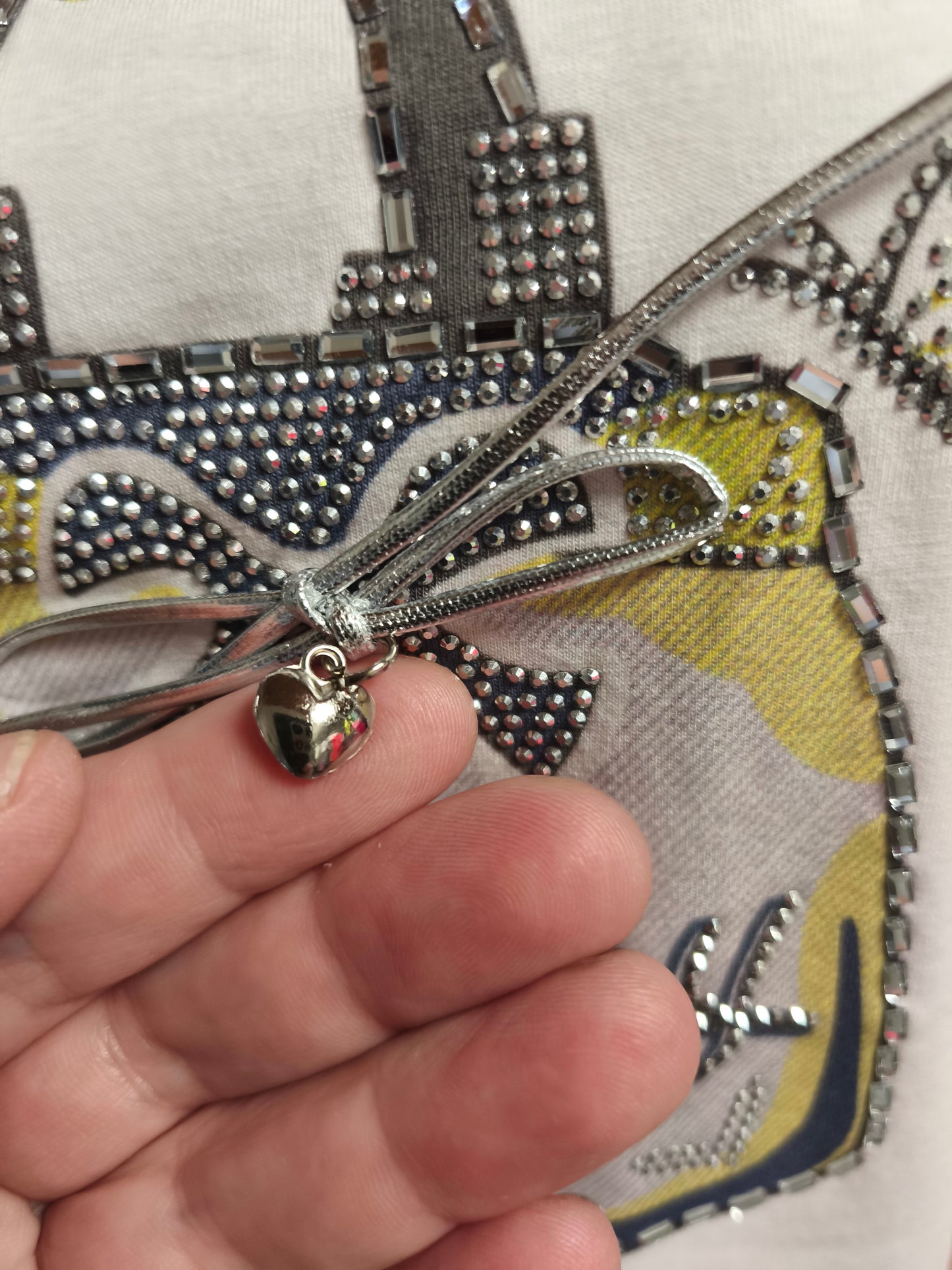 T-Shirt Tasche mit Strass und Schleife bis Größe 40