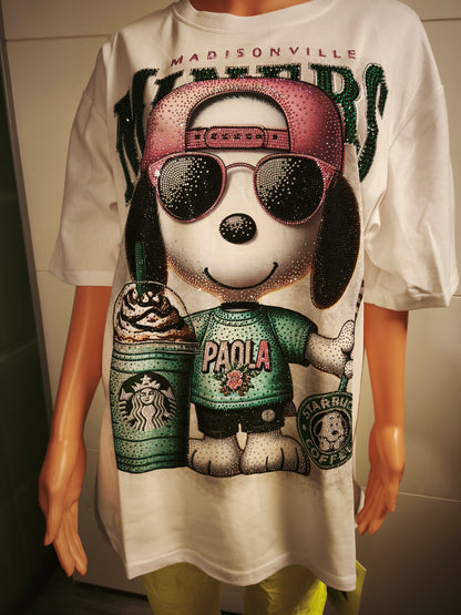 T-Shirt Paola Hund mit Strasssteinen bis Gr. 46 tragbar