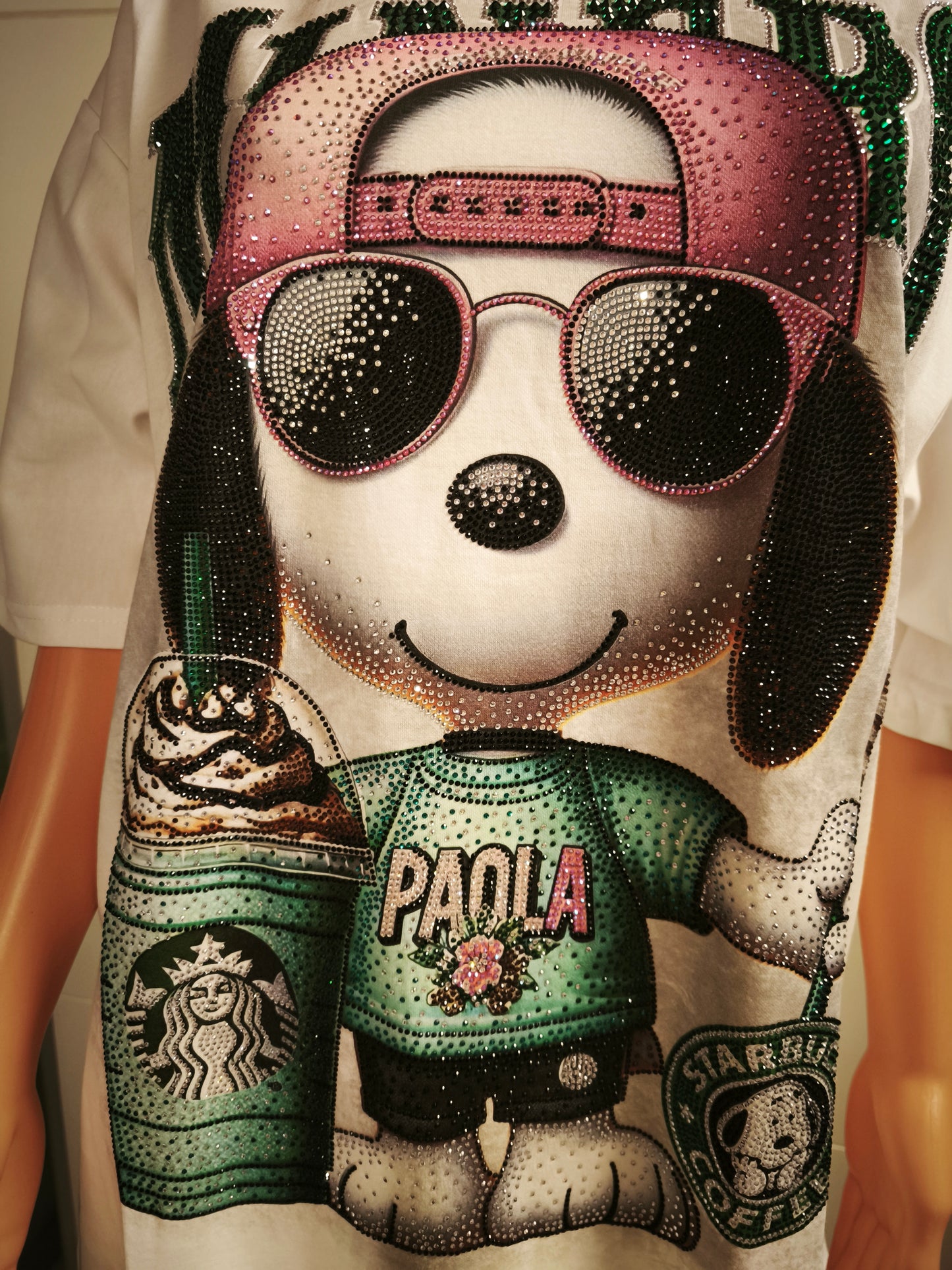 T-Shirt Paola Hund mit Strasssteinen bis Gr. 46 tragbar