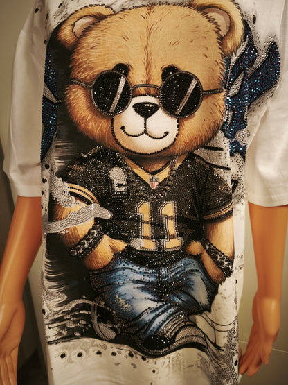 Teddy Cool T-Shirt mit Nieten und Strasssteinen bis Größe 46 tragbar