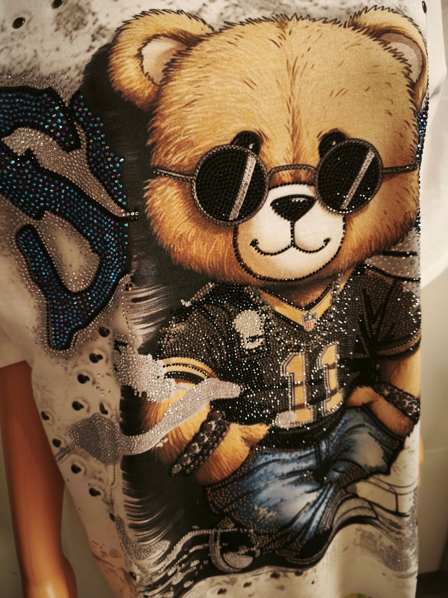 Teddy Cool T-Shirt mit Nieten und Strasssteinen bis Größe 46 tragbar