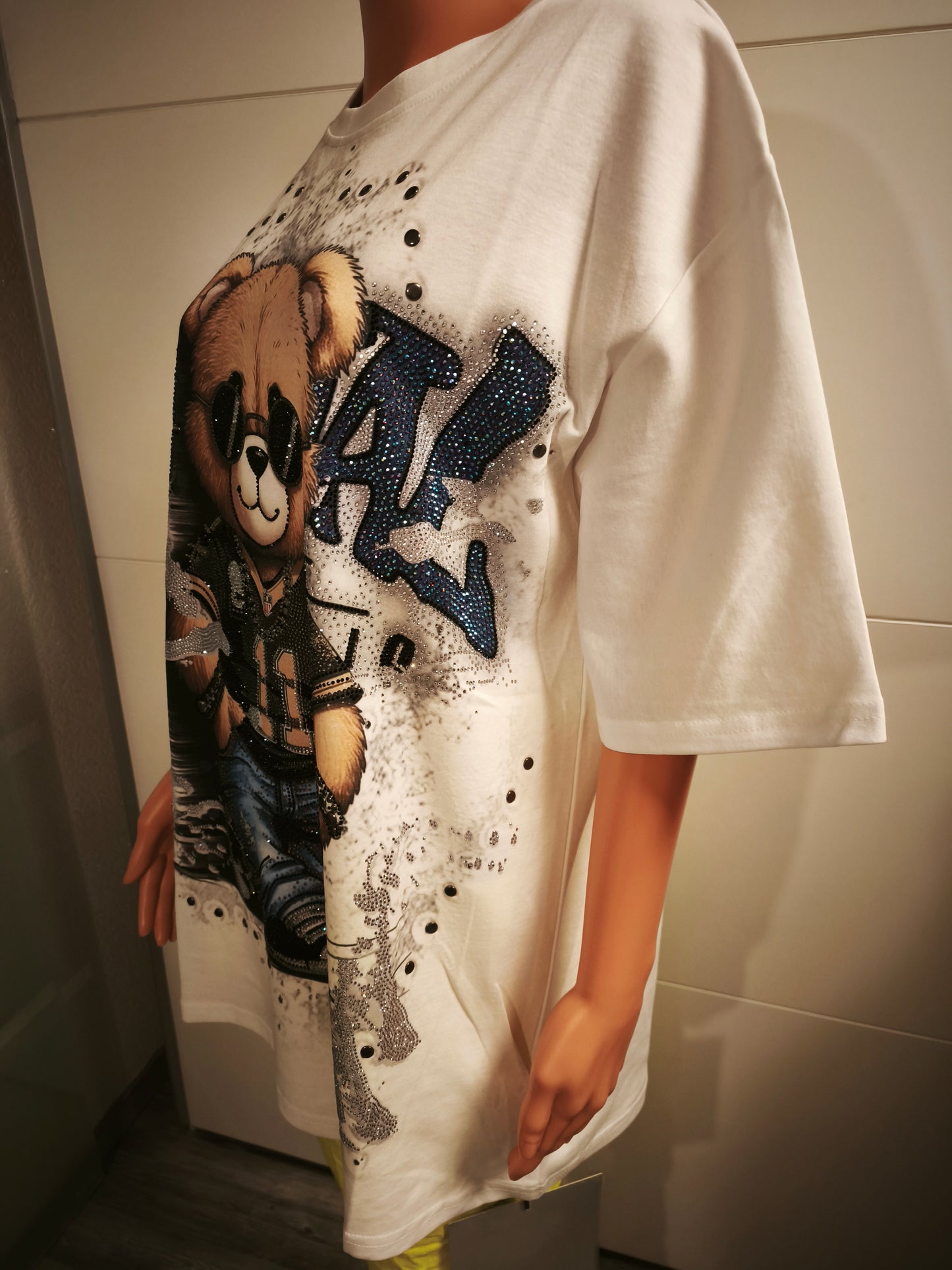 Teddy Cool T-Shirt mit Nieten und Strasssteinen bis Größe 46 tragbar