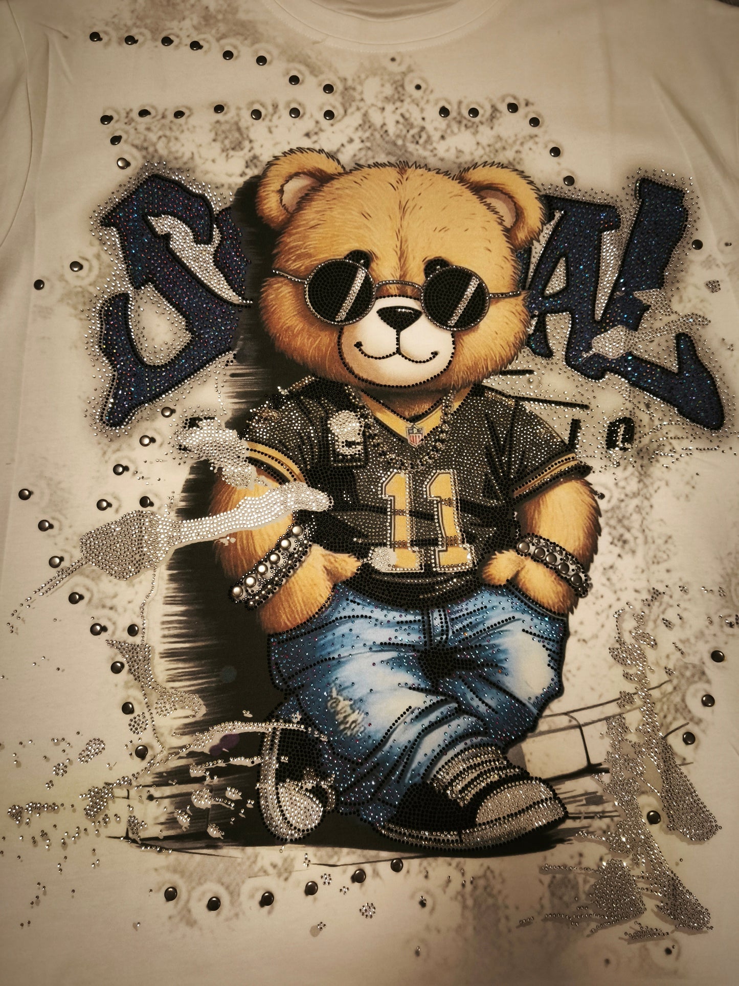 Teddy Cool T-Shirt mit Nieten und Strasssteinen bis Größe 46 tragbar