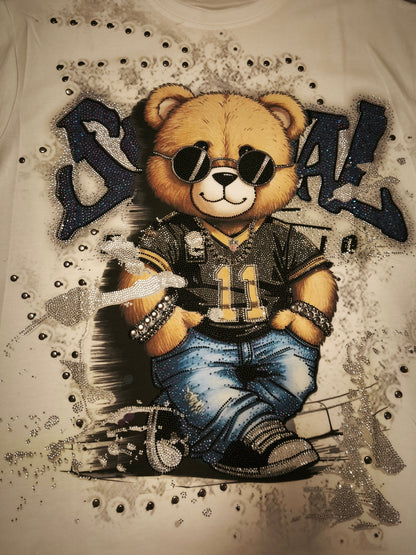 Teddy Cool T-Shirt mit Nieten und Strasssteinen bis Größe 46 tragbar