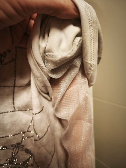 Shirt mit Kronen/Netz Glitzermuster bis Gr. 46 tragbar