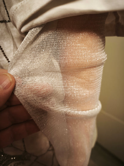 Shirt mit Kronen/Netz Glitzermuster bis Gr. 46 tragbar