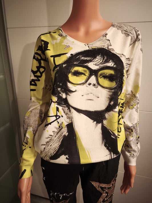 Missy Feinstrick Pullover Frau Motiv