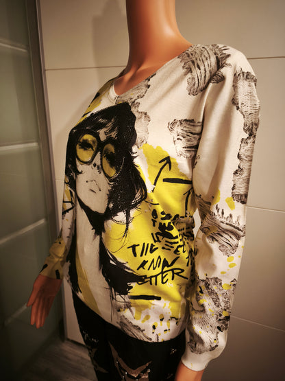 Missy Feinstrick Pullover Frau Motiv