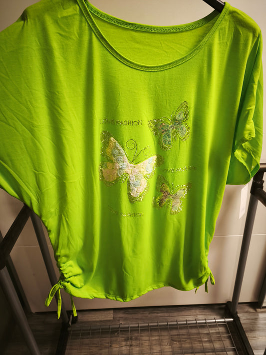 T-Shirt Schmetterling mit Spitze und Glitzer bis Gr. 46 tragbar