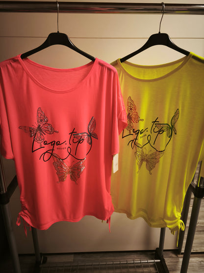 T-Shirt Schmetterling Glitzerstein bis Gr. 46 tragbar