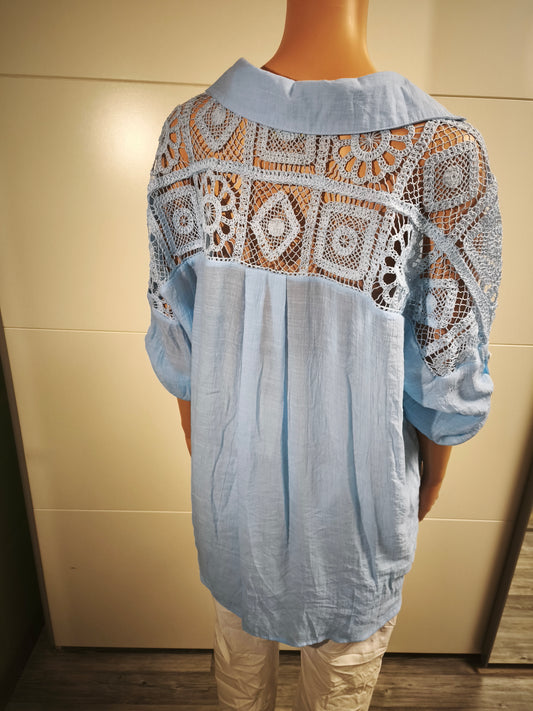 Bluse mit Strickeinsatz bis 44/46 tragbar