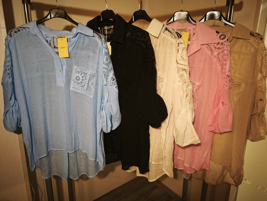 Bluse mit Strickeinsatz bis 44/46 tragbar