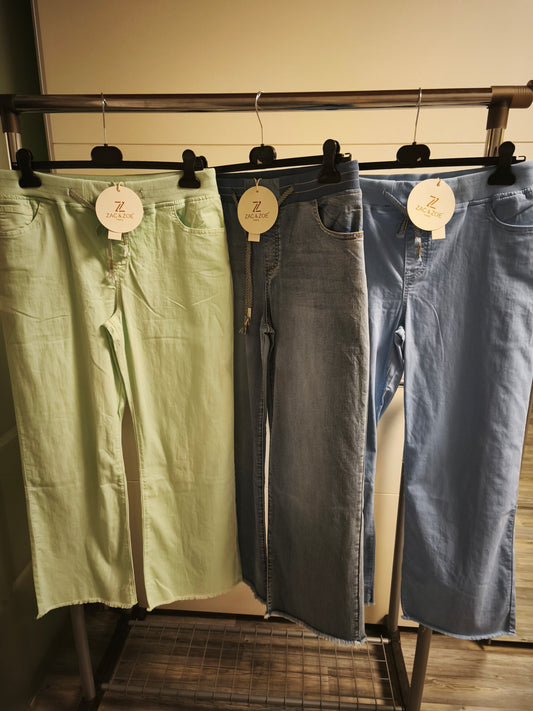 Stretch Hose mit Gummibund und Zugband bis 44 tragbar