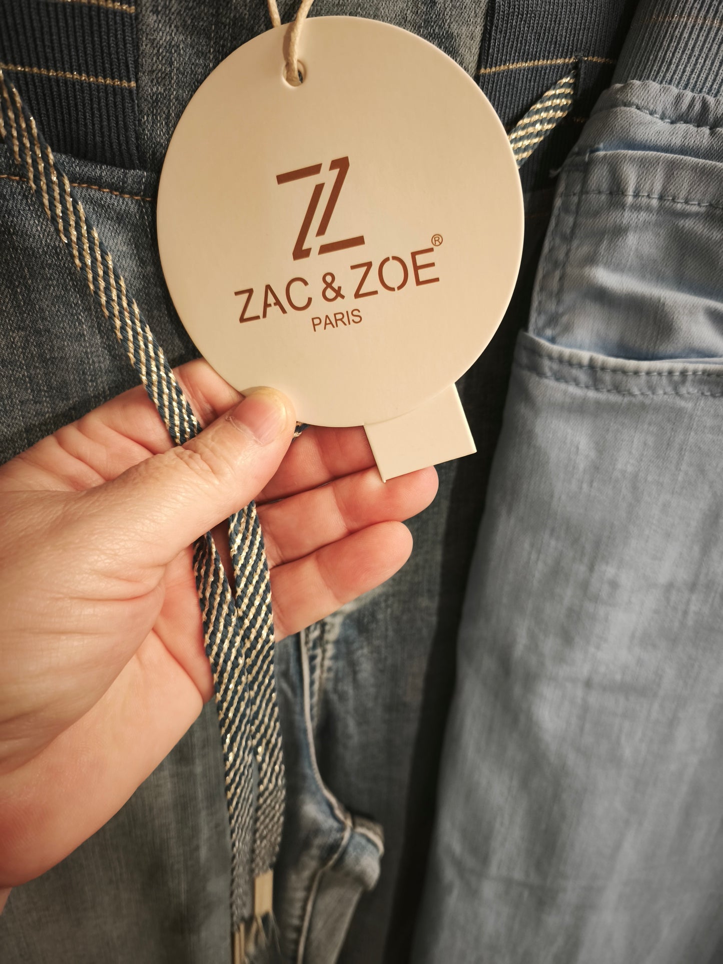 Stretch Hose mit Gummibund und Zugband bis 44 tragbar