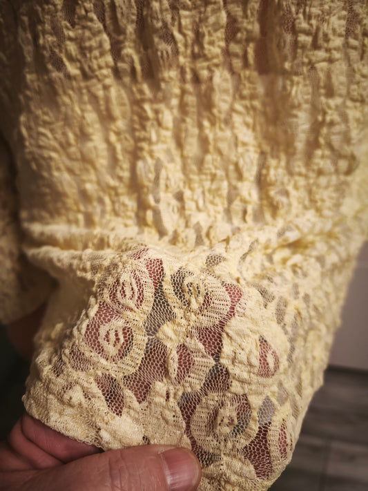 Langarm Spitzen Shirt bis 44/46 tragbar