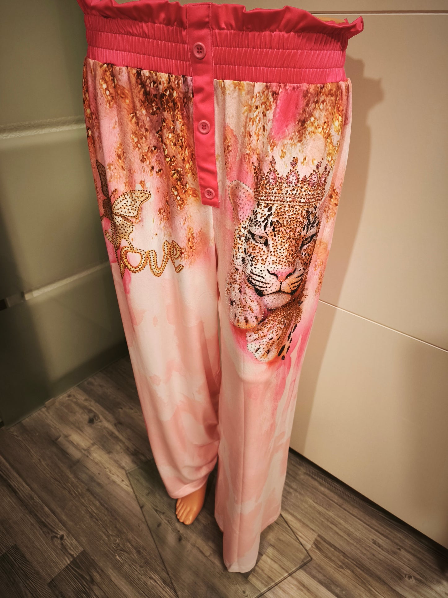 Missy Leichte Sommerhose weit dehnbar mit Strass S- XL