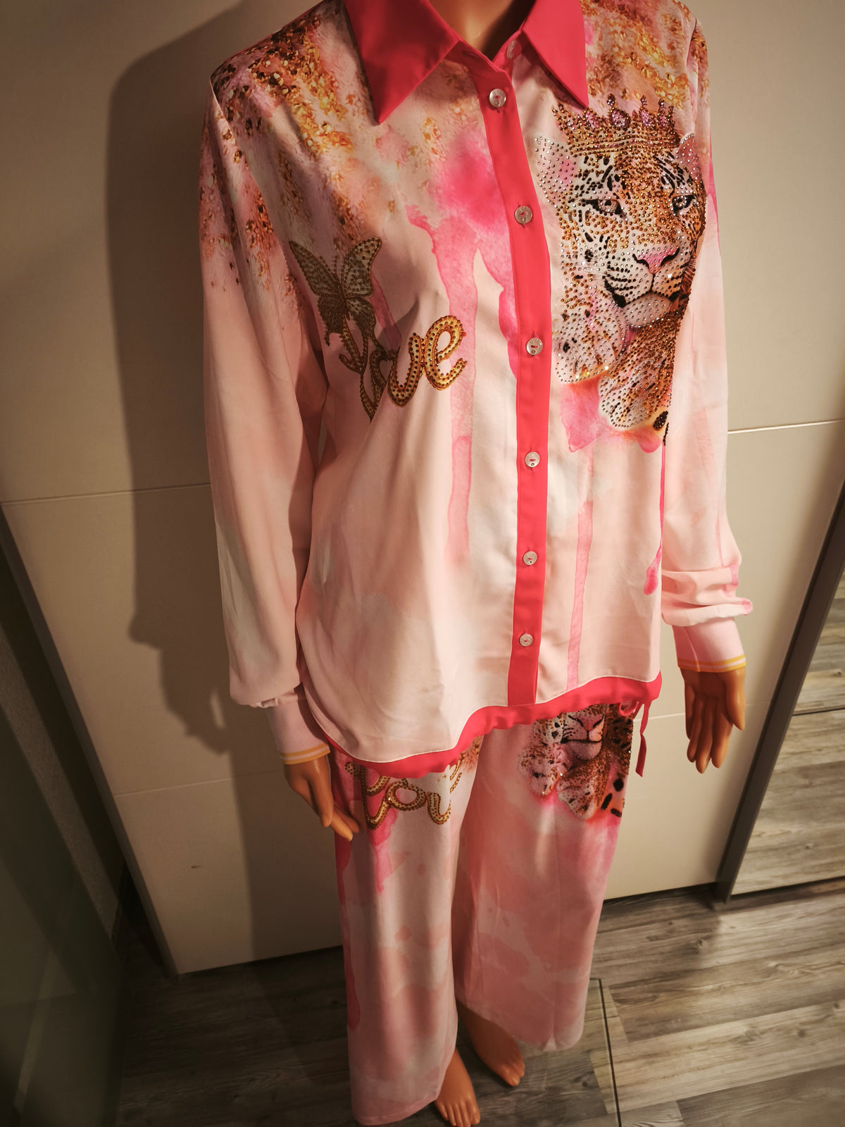 Missy Leichte Bluse dehnbar mit Strass S- XL