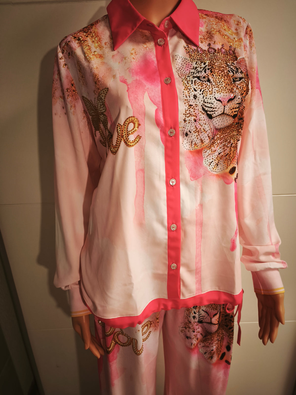 Missy Leichte Bluse dehnbar mit Strass S- XL