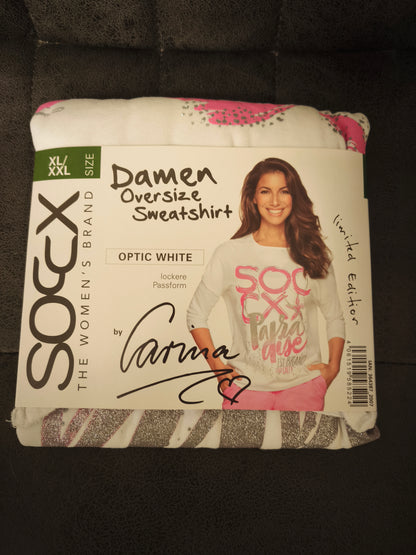 Soccx  Sweatshirt mit Glitzer Druck Gr. XL/XXL